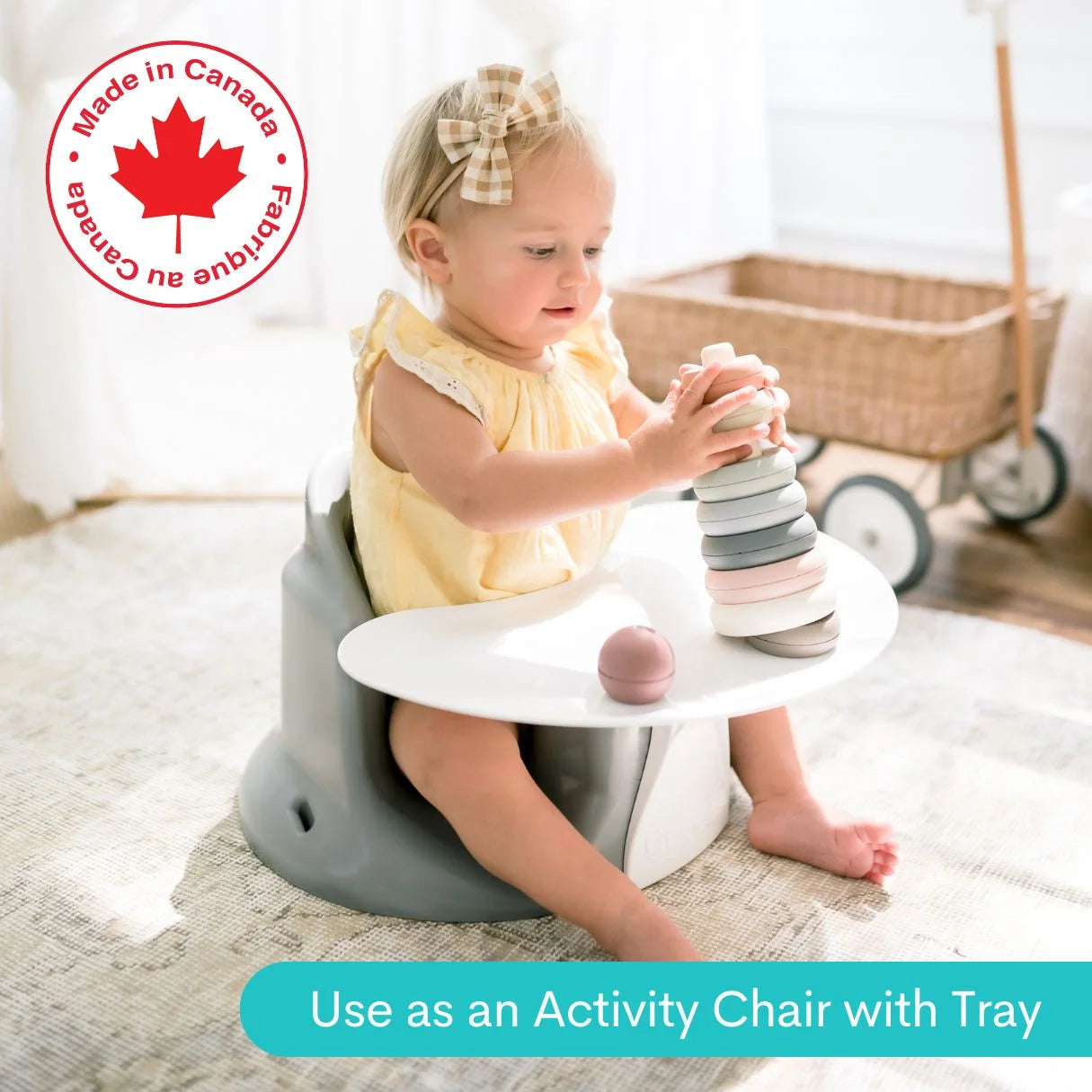 Baby Floor Seat Booster Chair for Sitting up with Removable Tray