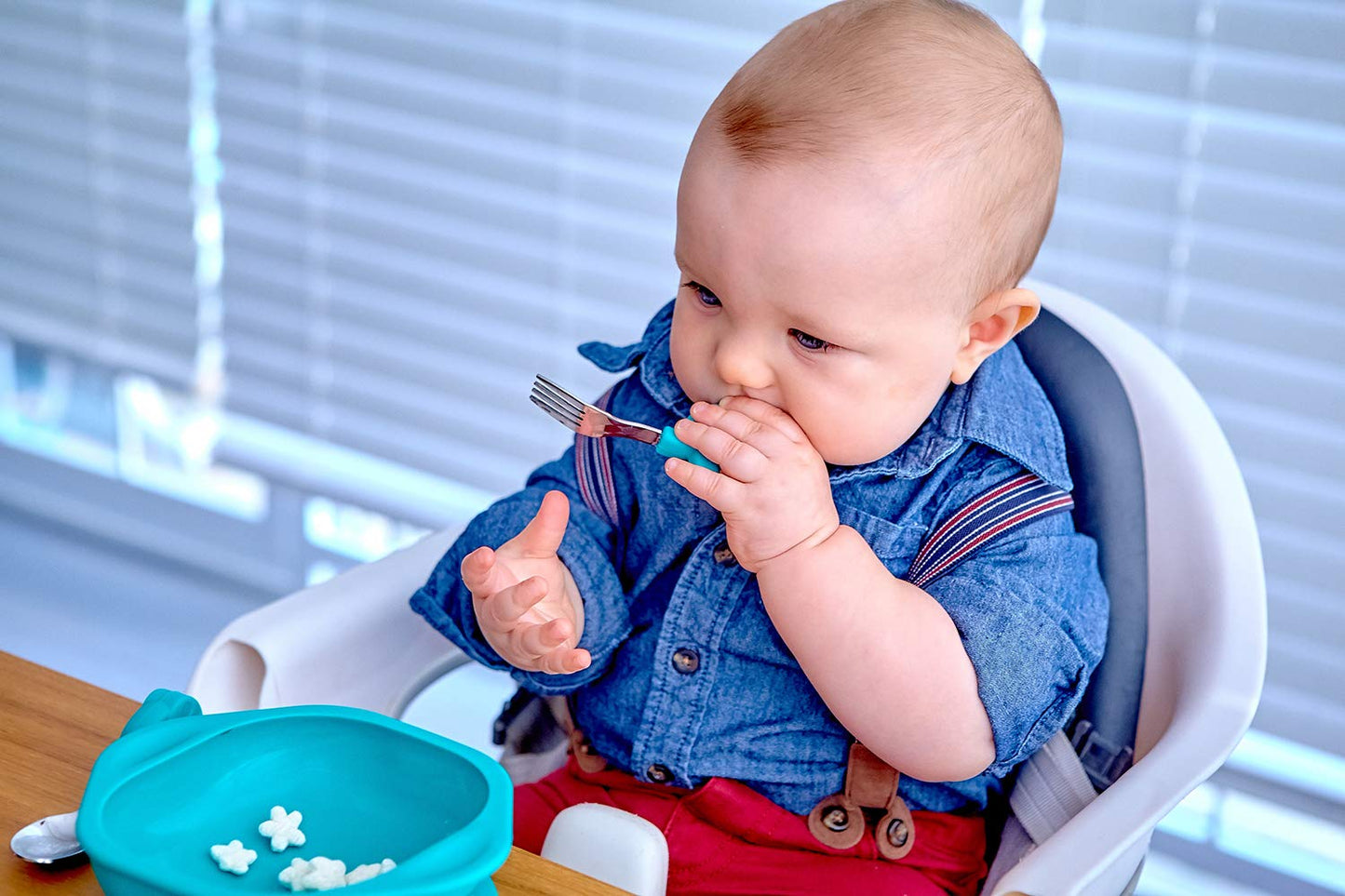 Toddler Utensils Spoon and Fork Set, Palm Grasp for Baby, BPA & Phthalate Free, Training Baby Utensils, 18 Month+