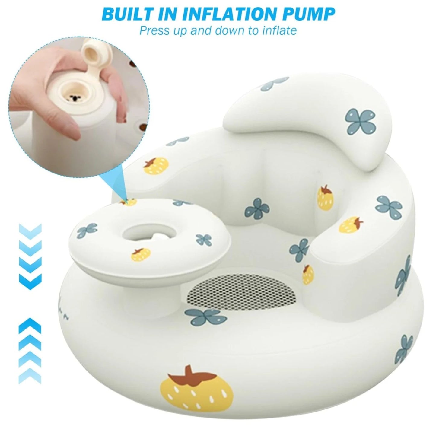 Inflatable Baby Seat for Baby 336 Months Inflatable Baby Chair with Tray Blow up Baby Chair with Air Pumps Baby Sitting Support Gifts Inflatable Baby Chair