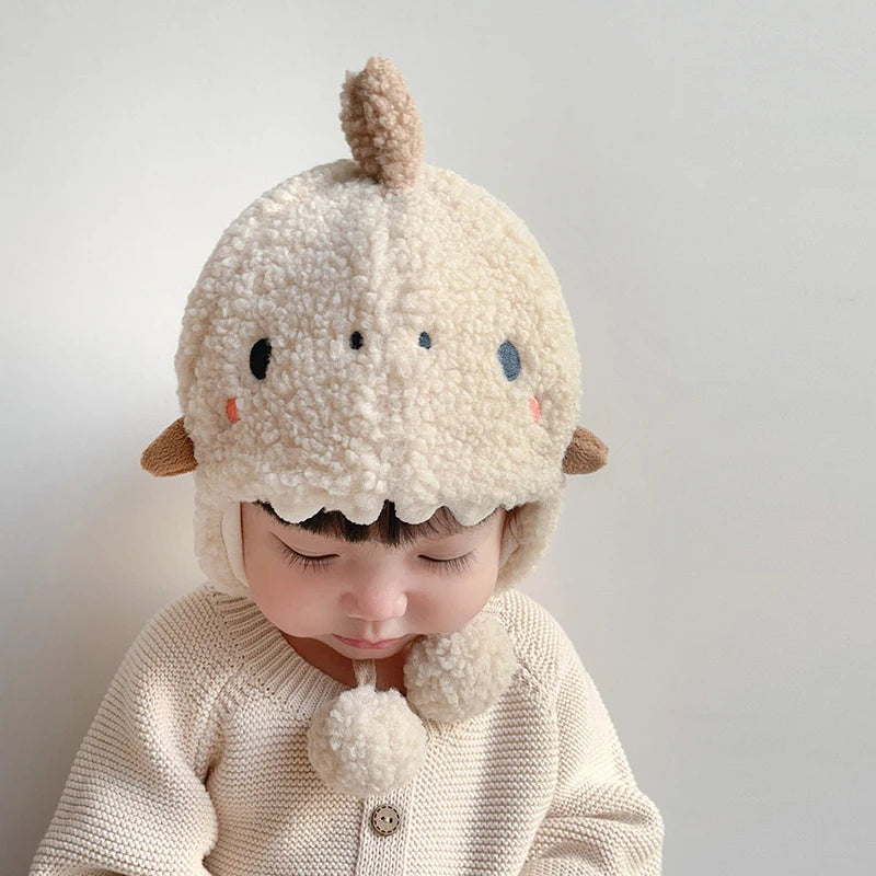 Cute Plush Baby Ear Protection Hats Thicken Warm Autumn Winter Boy Girl Anti-Cold Bonnets for Toddler Windproof Kids Earmuffs