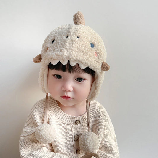 Cute Plush Baby Ear Protection Hats Thicken Warm Autumn Winter Boy Girl Anti-Cold Bonnets for Toddler Windproof Kids Earmuffs