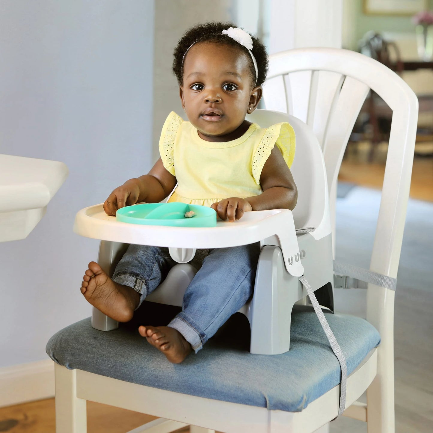 Deluxe Learn-To-Dine Feeding Seat, for Ages 6 Months - 3 Years - Orange & Teal