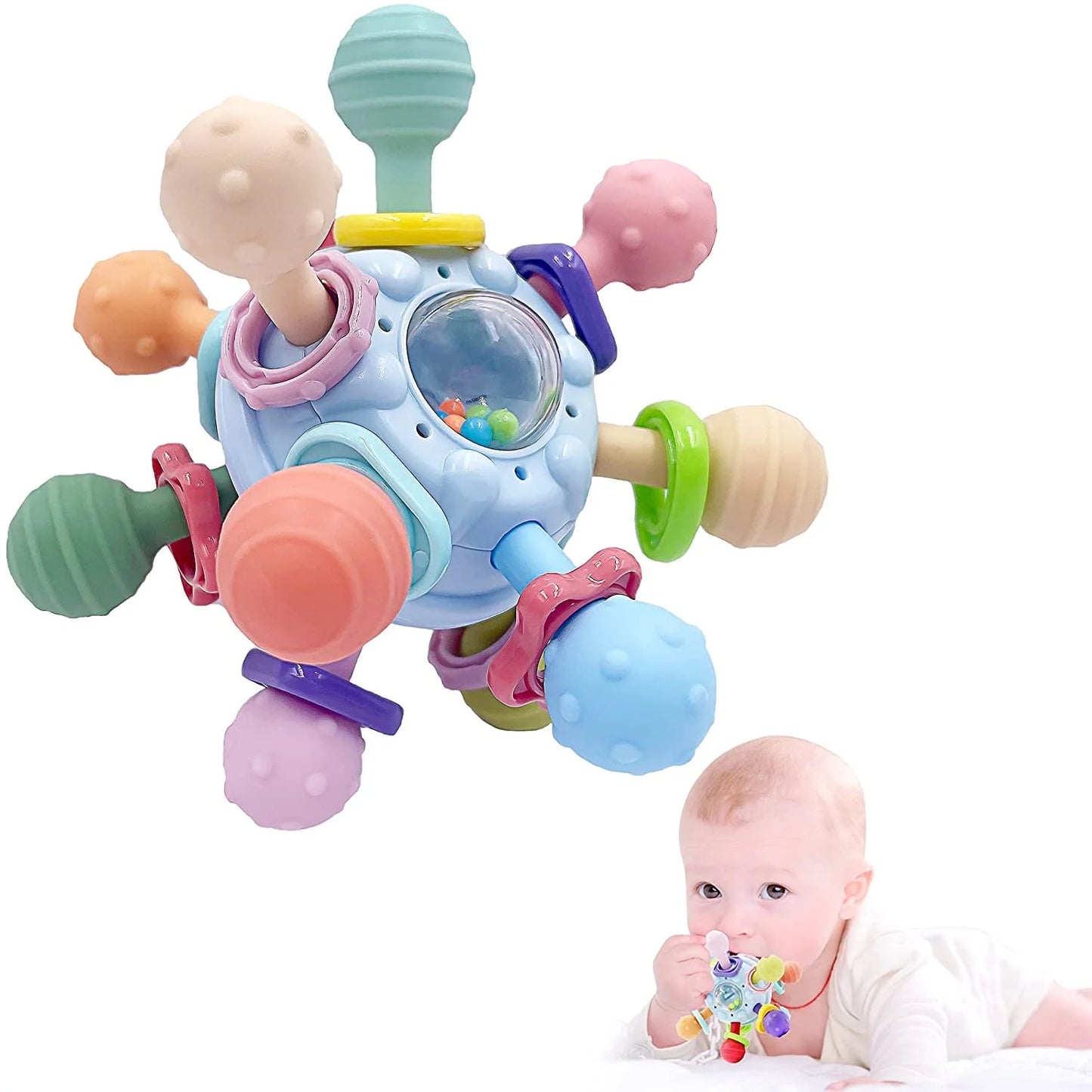 Baby Montessori Sensory Toys for 0-6 6-12 Months, Teething Toys for Babies 0 3 6 9 12 18 Months, Newborn Infant Learning Developmental Toys Gifts for 1 2 Year Old Boys Girls